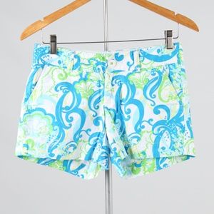 LILLY PULITZER – Blue Floral Cotton Callahan Short